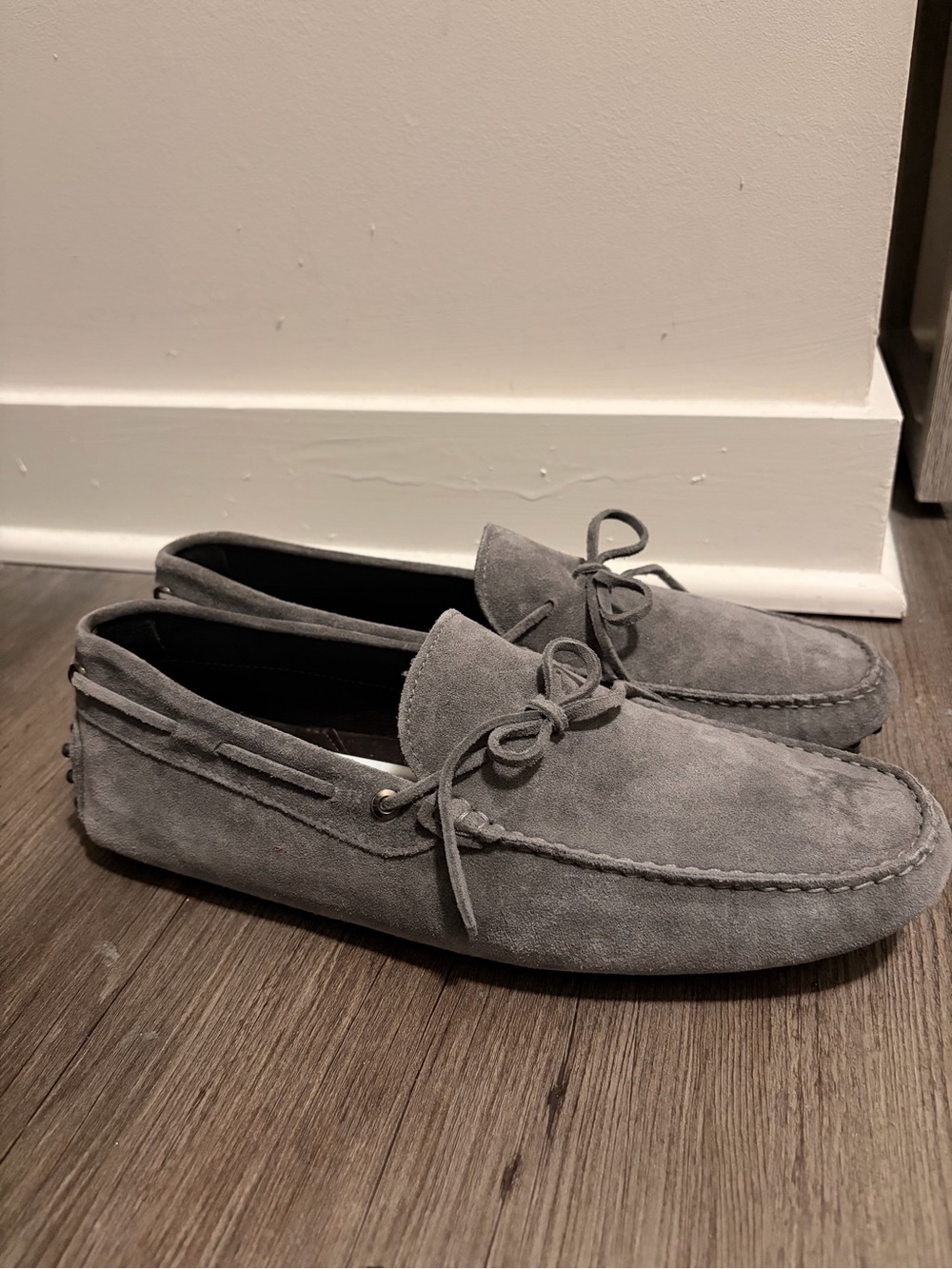 Suede Gray Men’s Driving Loafers - Slip-On Casual Moccasins